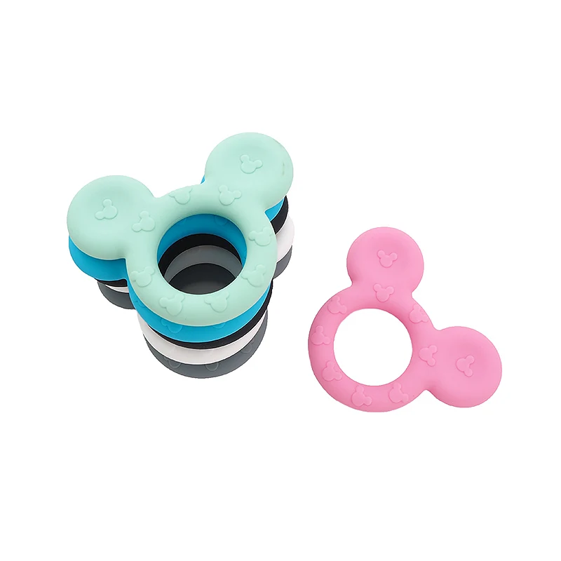 Chenkai 10PCS Silicone Teether Smoothing Cartoon Pacifier For Baby Sensory Nursing Necklace Bracelet Jewelry Accessories