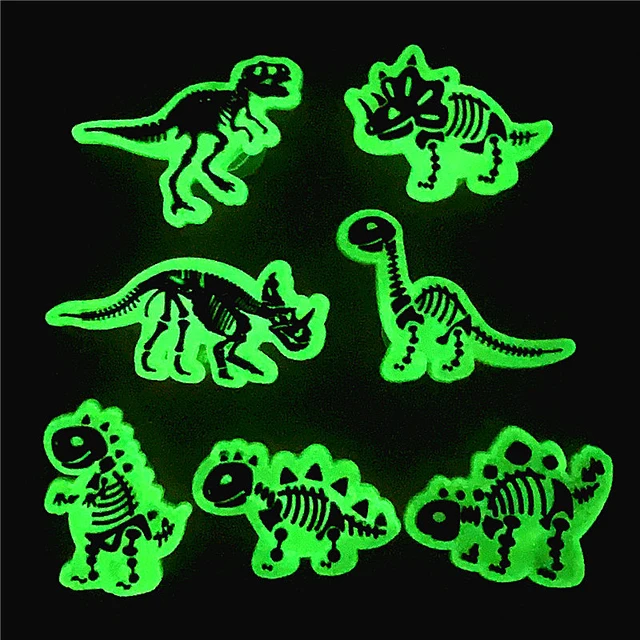 Amek Misa Charms Dinosaur Dinosaurs Skeleton Party Crocs Charm Fluorescent 1pcs Aliexpress
