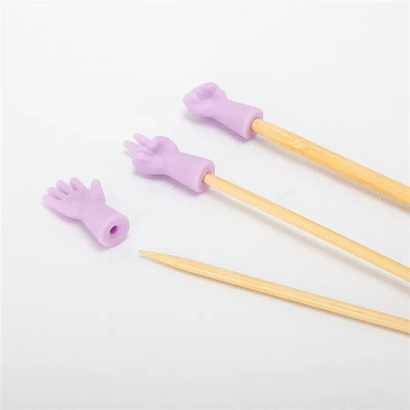 6 Pz/borsa Knitting Needles Point Protezioni Della Miscela A Forma di Ago Punta Fermacorda E Ganci Accessori di Copertura per Lavoro A Maglia e