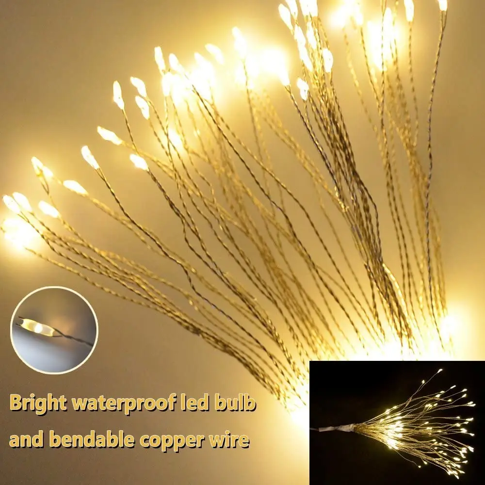 120/150 LEDS Fireworks String Lights Outdoor Waterproof Home Garden Street Fairy Light Decoration Remote Control Lamp