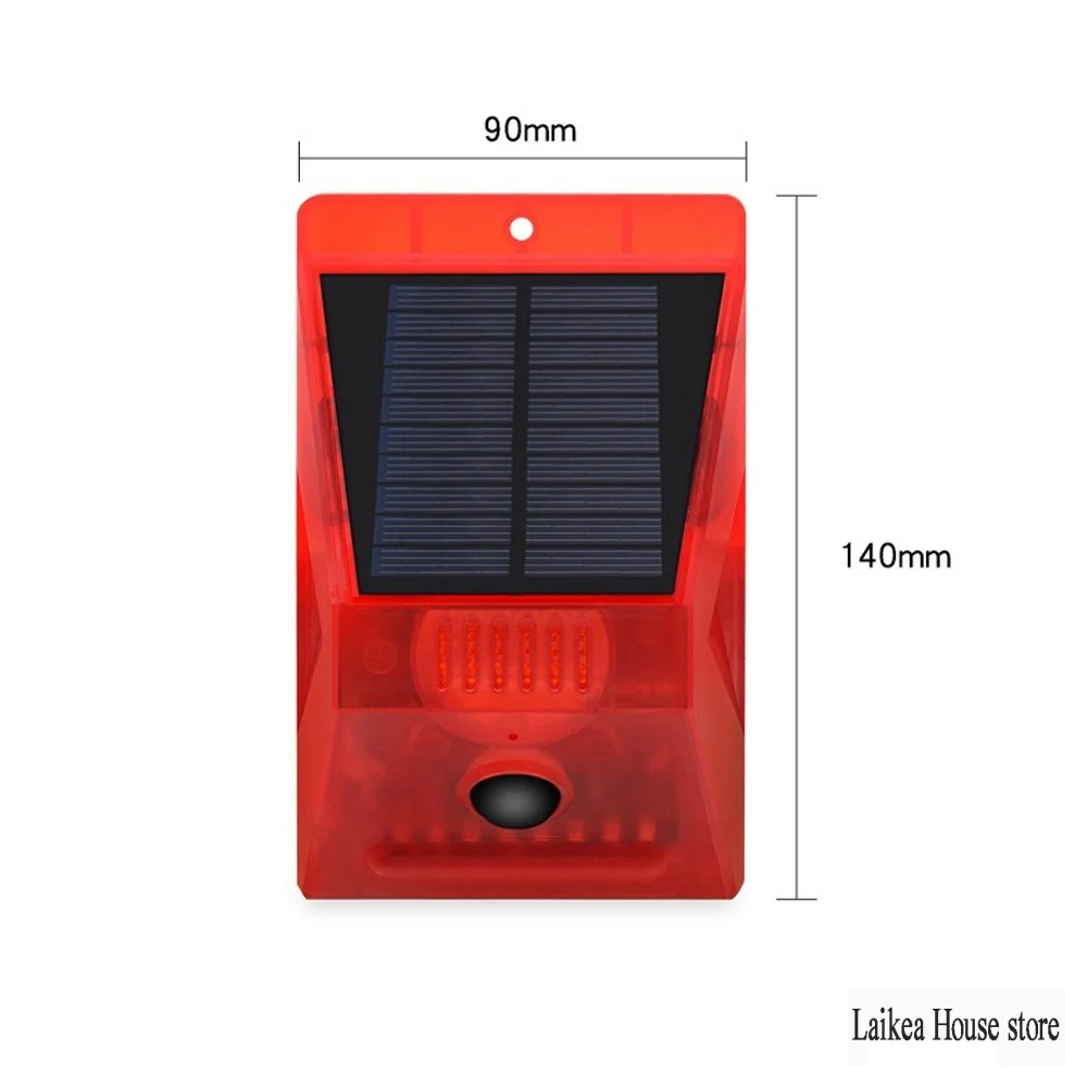 ไฟสนามพลังแสงอาทิตย์ไฟเตือน LED เซ็นเซอร์อินฟราเรดสำหรับเฝ้าระวัง120Db ออเคิร์ดขับออกไปหมูป่าสัตว์