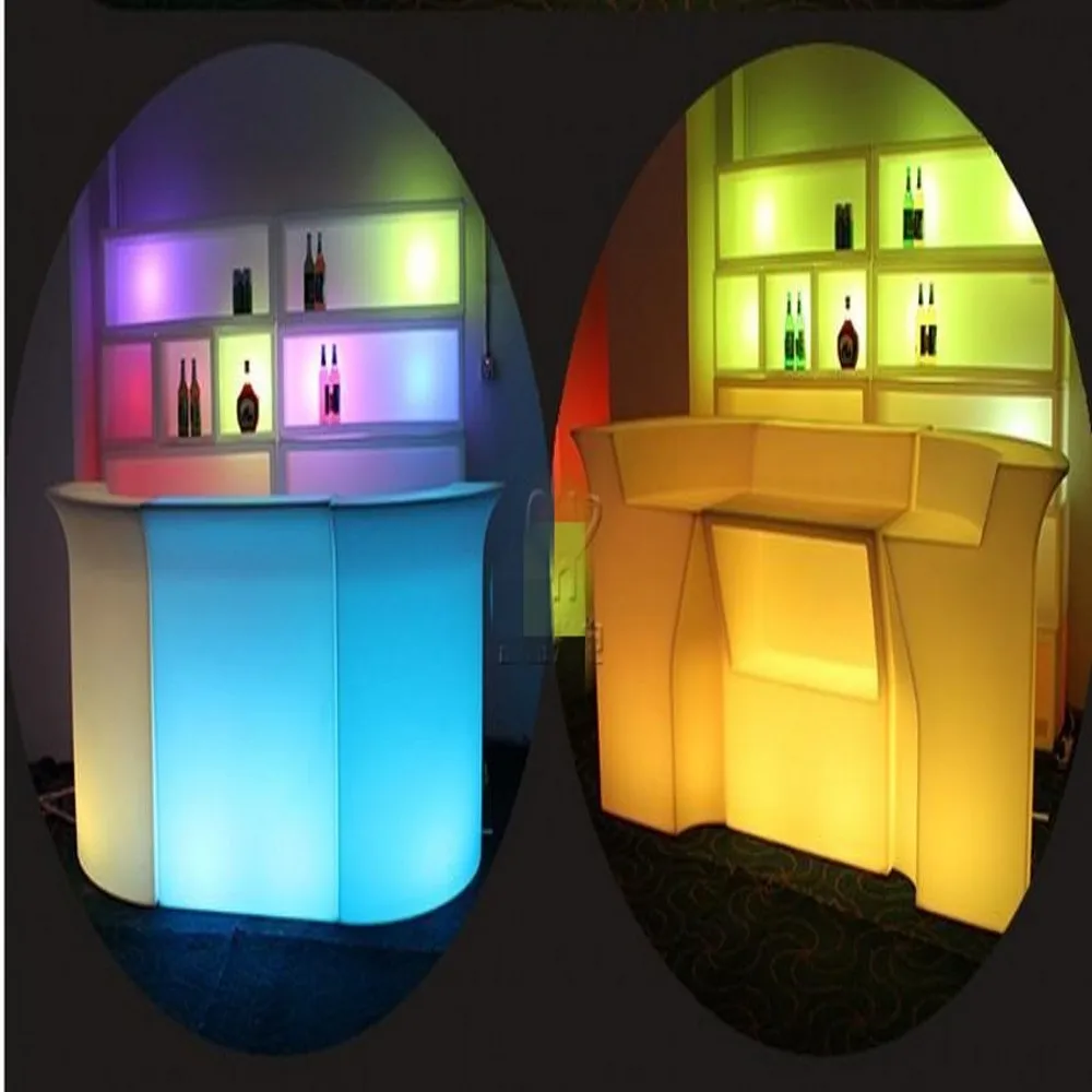 New LED Luminous Bar check out Counter Rechargeable Reception Desk LED Furniture 16 Color Changing Club Waiter Bars Disco Supply