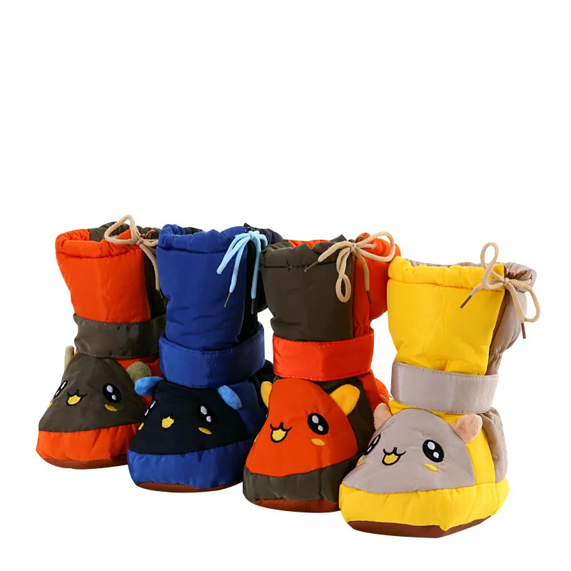 Baby Autumn Winter Boots Thicken And Enlarge Zipper Side Opening  Warm Cotton Shoes High-Tube Shoes Cartoon Toddler Boots 2021