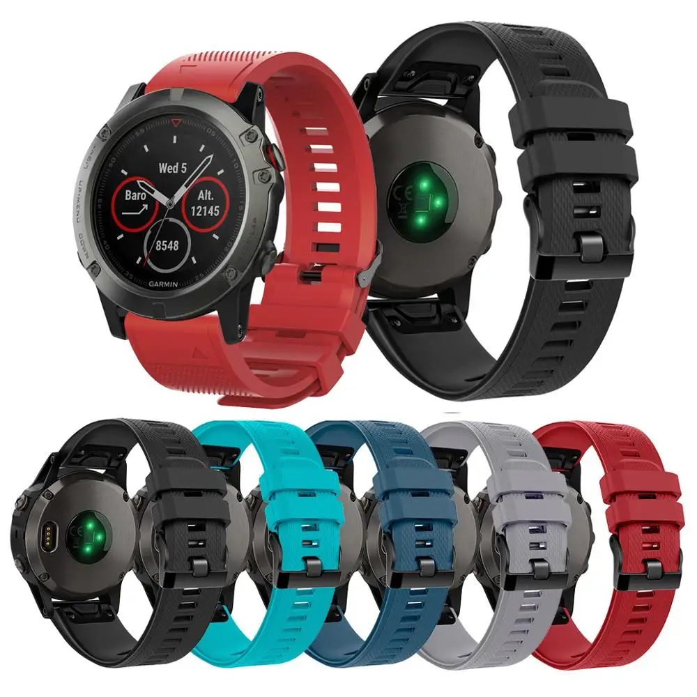 スマートウォッチストラップ,garmin fenix 6 6s 6x 5x 5 5s 3 3hr forerunner 935 945,クイックリリース用シリコンブレスレット