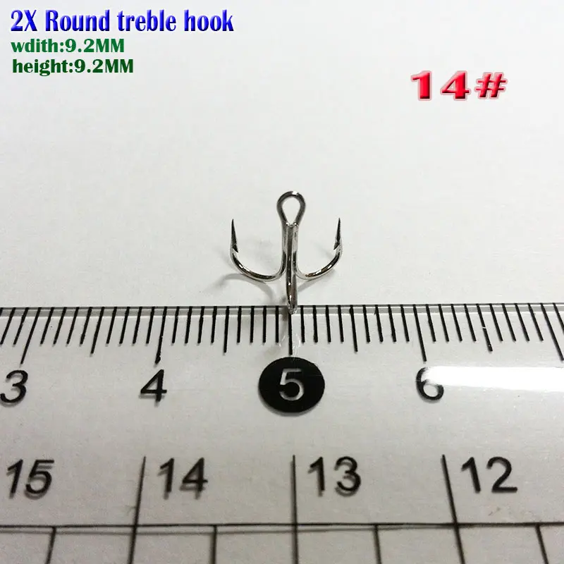 very sharp!new round 2x strong treble hooks size 14# high carbon steel ,number:50pcs/lot