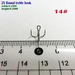very sharp!new round 2x strong treble hooks size 14# high carbon steel ,number:50pcs/lot