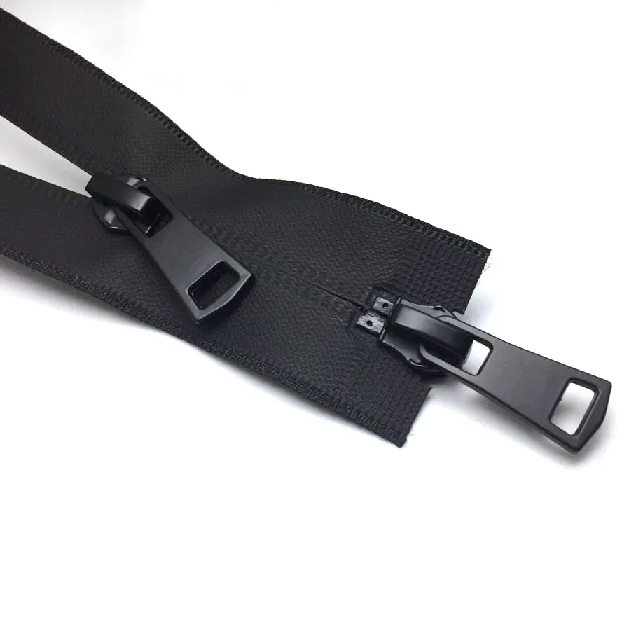 20/60/65/70/75/80/90/100/120/150cm 5# double open black&white nylon invisible waterproof zipper for down jackets outdoor jackets
