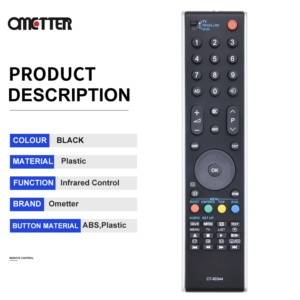 Adatto per Toshiba Telecomando TV LCD CT-90344 32MV732 32RV733 32RV733D 32RV733F 32RV733FC 32RV733G 32RV734 CT 90344