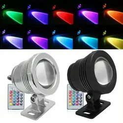 Podwodne światło punktowe LED RGB Światło halogenowe + kontroler 10W 15W Lampa zmieniająca kolor IP68 wodoodporna do stawu AC DC 12V 85-265V