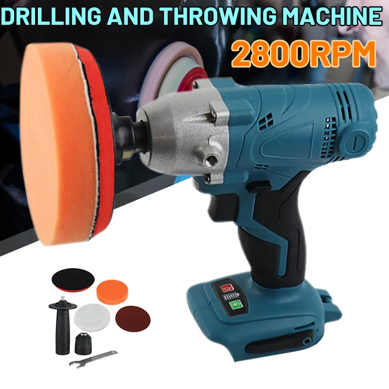 

2 IN 1 Cordless Electric Polishing Machine Drill/ Driver Kit 6800rpm Car Polisher for Makita 18V Battery with Accessories