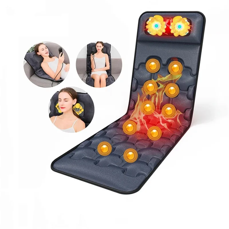 

Syeosye Electric Massage Cushion Heating Vibrating Back Waist Neck Massager Shiatsu Body Massage Mat for Home Office Car