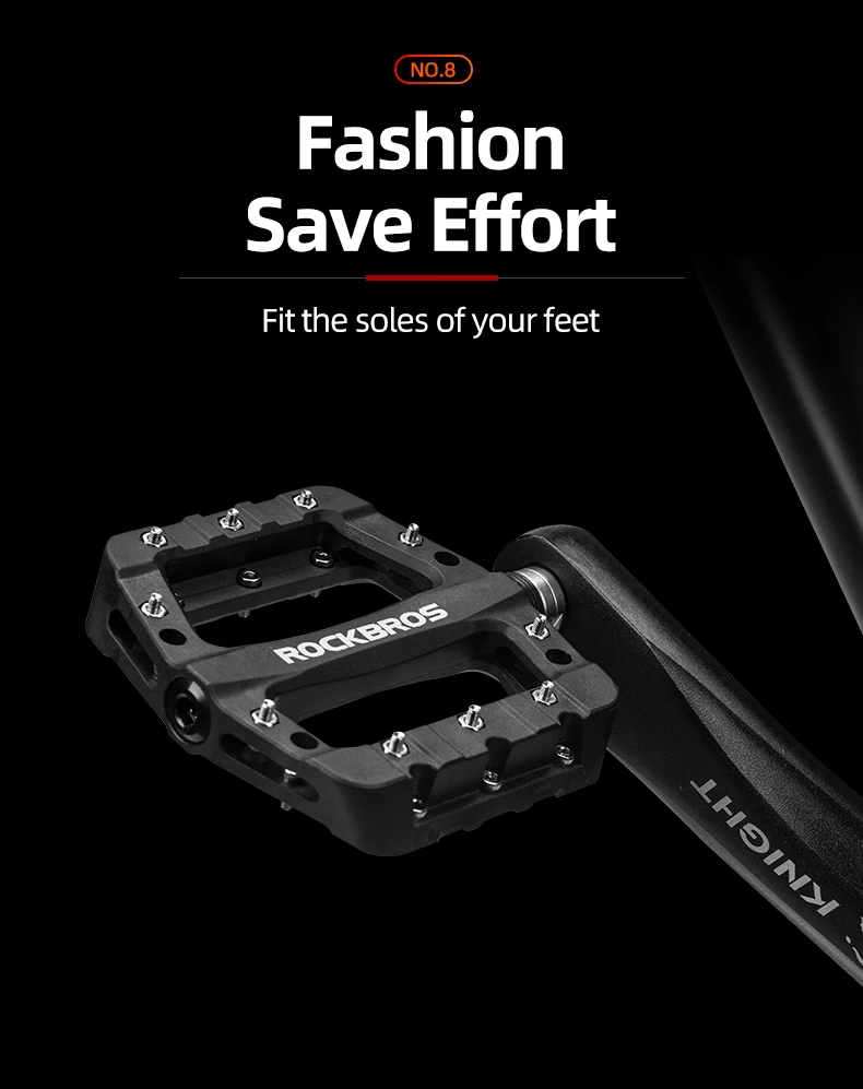ROCKBROS Ultraleicht Dichtung Lager Fahrrad Pedale Radfahren Nylon Road bmx Mtb Pedale Flache Plattform Fahrrad Teile Zubehör – Detail 13