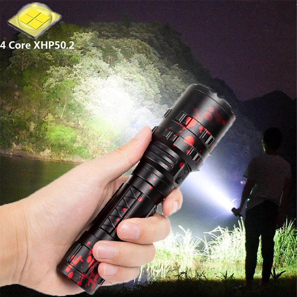 

High Power XHP50.2 LED Flashlight Xlamp L2 Waterproof Torch 5 Modes Lanterna USB Rechargeable Tactical Light For Outdoor