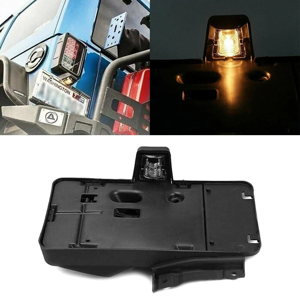 Car Rear License Plate Tag Bracket Holder with LED Light For 2007-2018 Jeep Wrangler Jk Accessories ABS Plastic Black