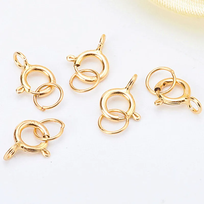 

5PCS Au750 G18 K gold Metal Lobster Clasps Hooks Bracelet End Connectors for Jewelry Making DIY Necklace Accessories