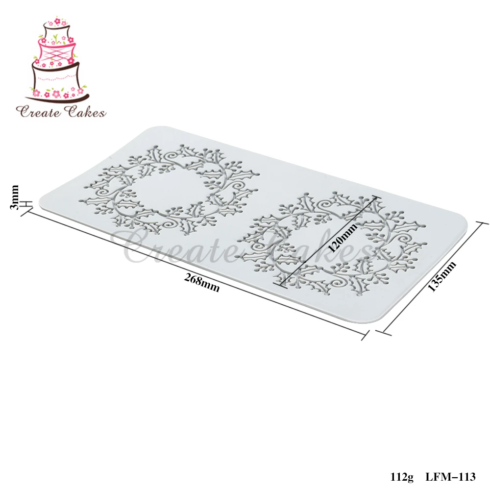 Flower Wreath Sugracraft Lace Mold Cake Border Lace Mat for Fondant Wedding Cake Decorating Cake Tools Bakeware