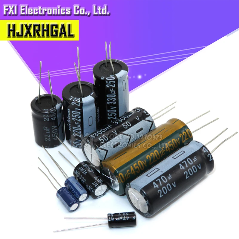 

50PCS Electrolytic capacitor 50V10UF 5x7 100V10UF 6x11 100V2.2UF 5x11 100V22UF 6x11 10V1000UF 8x12 16V100UF 16V470UF 8x12