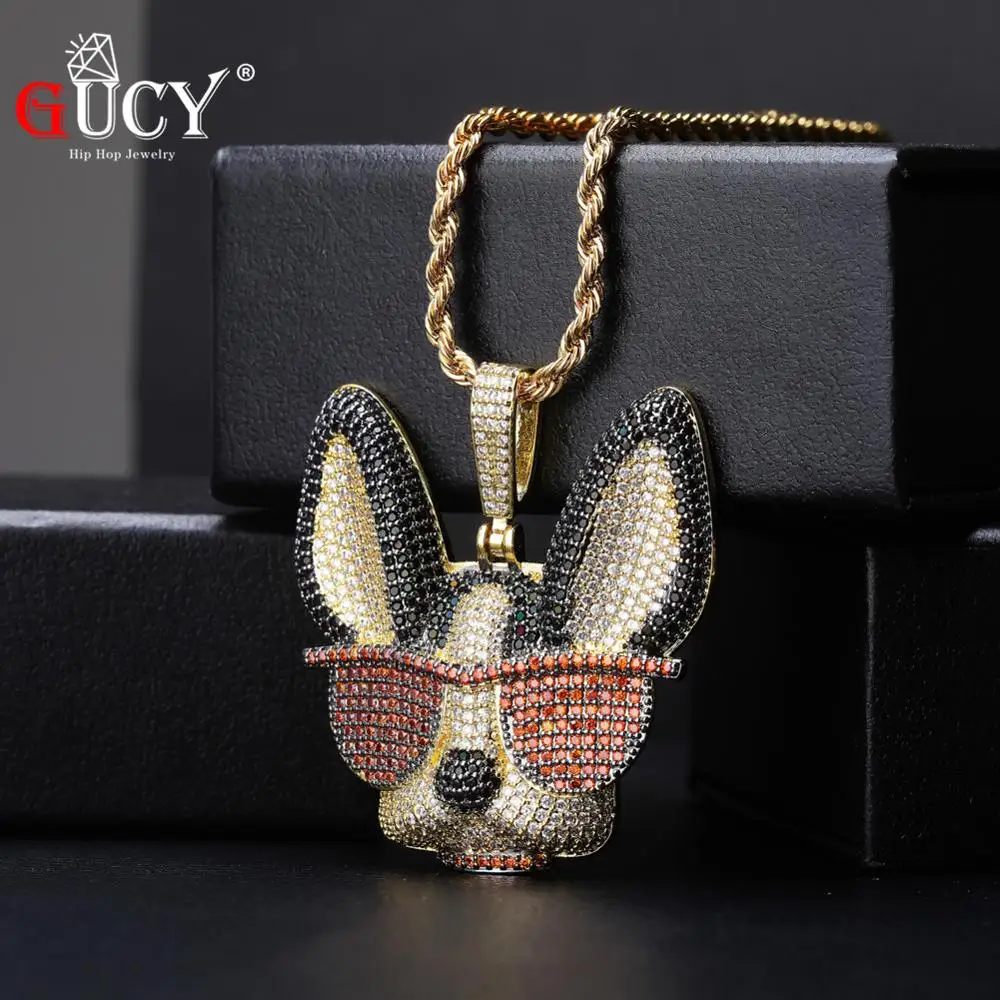 

GUCY Animal Necklace & Pendant Iced Out Tennis Chain AAA Cubic Zircon Men's Women Hip Hop Rock Jewelry