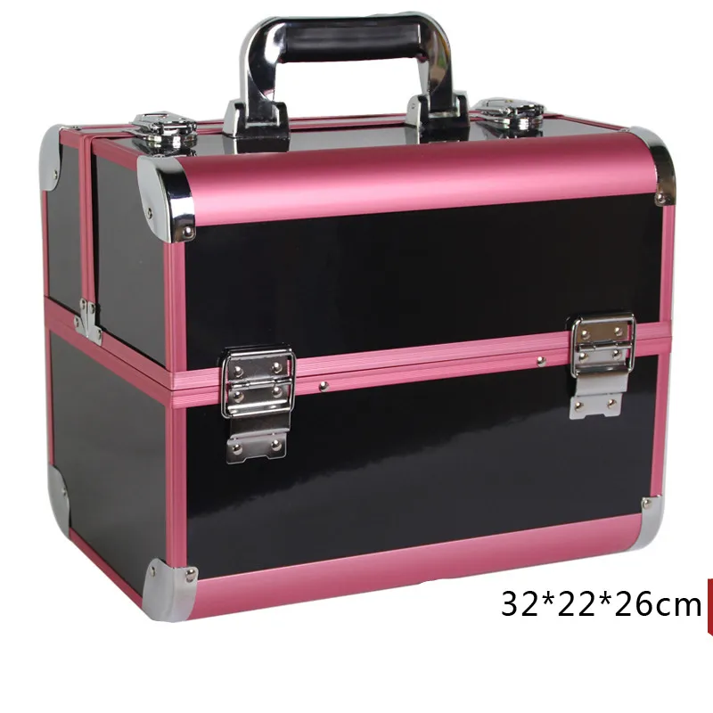 New Arrival Large Make Up Organizer Storage Box,Cosmetic Organizer Suitcase,Women Makeup Box Container Travel Cosmetic Bag Cases