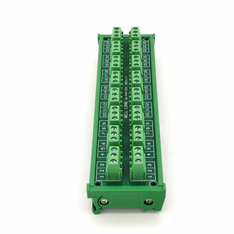 WELL LONG DIN Rail Mount Green Terminal  24A/400V 8x3Position Screw Terminal Block Distribution Module.