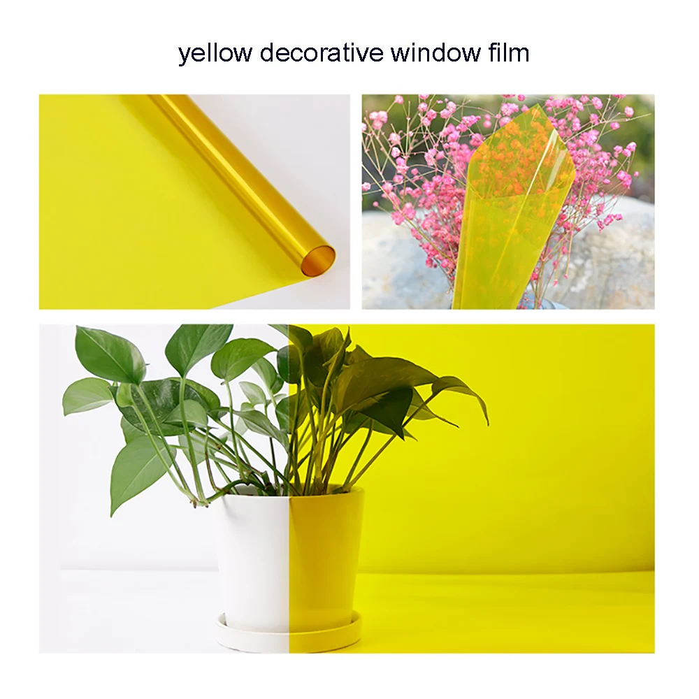 Sunice Yellow Window Tint Film Decorative glass solar tint Heat control anti-UV home decor office privacy glass sticker 90cmx30m