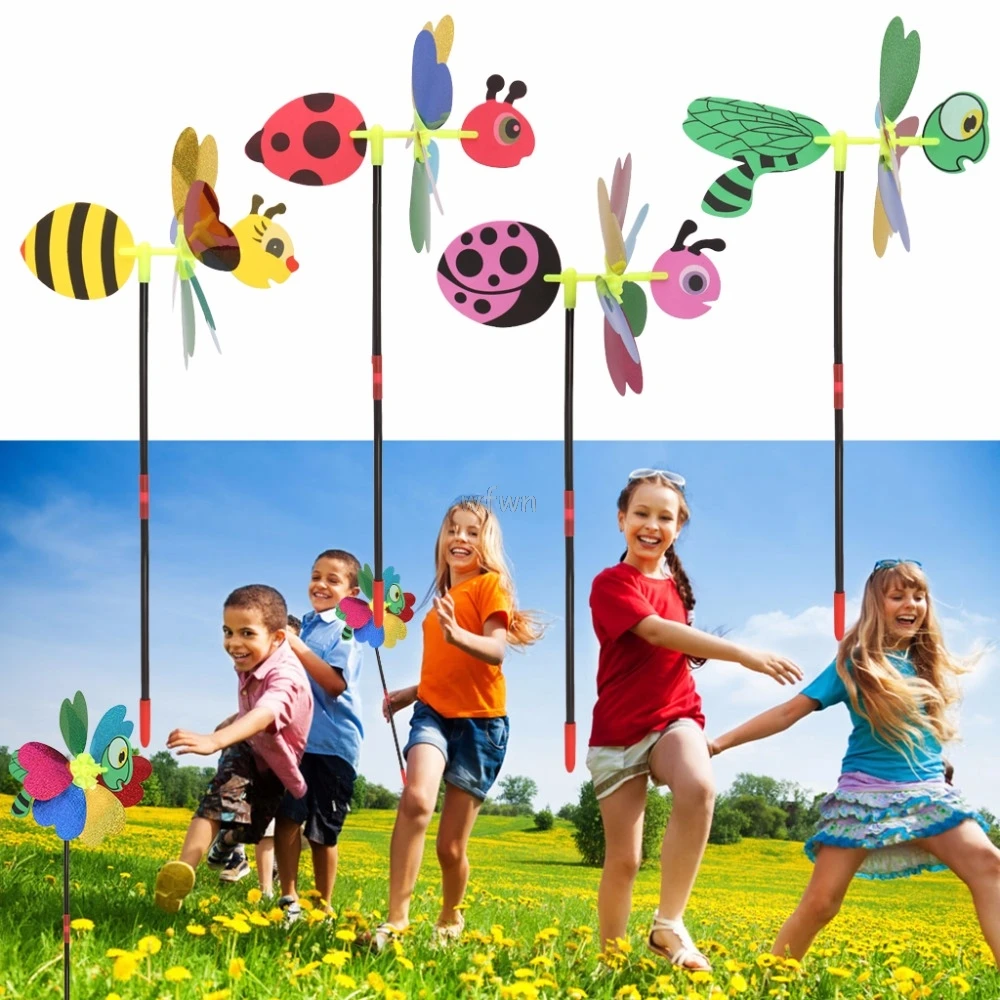 3D Sequins Animal Bee Windmill Wind Spinner Home Garden Yard Decoration Kids Toy MAY07 dropshipping