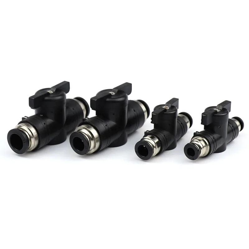 BUC 4mm 6mm 8mm 10mm 12mm Pneumatic Push In Quick Joint Connector Hand Valve To Turn Switch Manual Ball Current-limiting