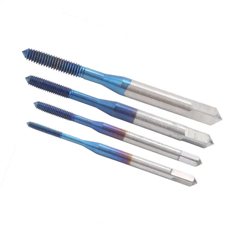 M2 M2.5 M3 M4 Alat Sadap Pembentuk Benang Lapis Biru Tap Ekstrusi Baja Tungsten untuk Pembuatan Perbaikan