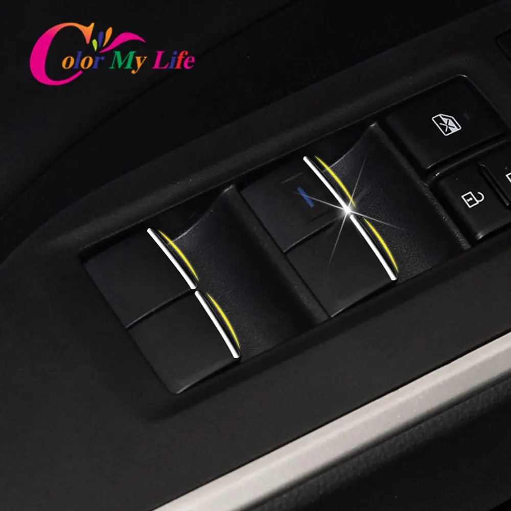 Car Window Switch Lift Button Cover Trim for Toyota Prado Camry Corolla RAV4 Highlander Auris Sienna 4runner Tundra Land Cruiser