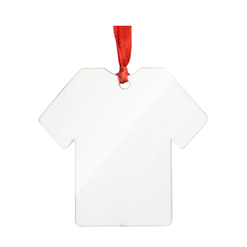 10Pc/lot Hanging Decorations Christmas Pendant White Blank Sublimation Diy Decorate Christmas Tree MDF T-Shirt Shape Ornament