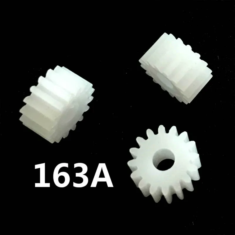 162A 162.5A 163A Modulus 0.5 Pinion 16 Teeth OD=9mm Hole=2mm/ 2.5mm/ 3mm Shaft Tight POM Plastic Gear Toy Model Gear 100pcs/lot