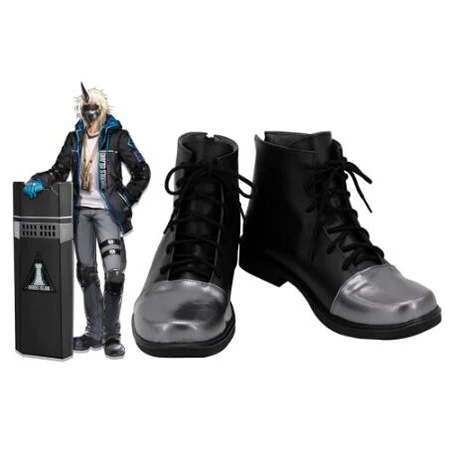 Arknights Noir Corne Cosplay Boots Shoes Black Men Shoes Costume Customized Accessories Halloween Party Shoes