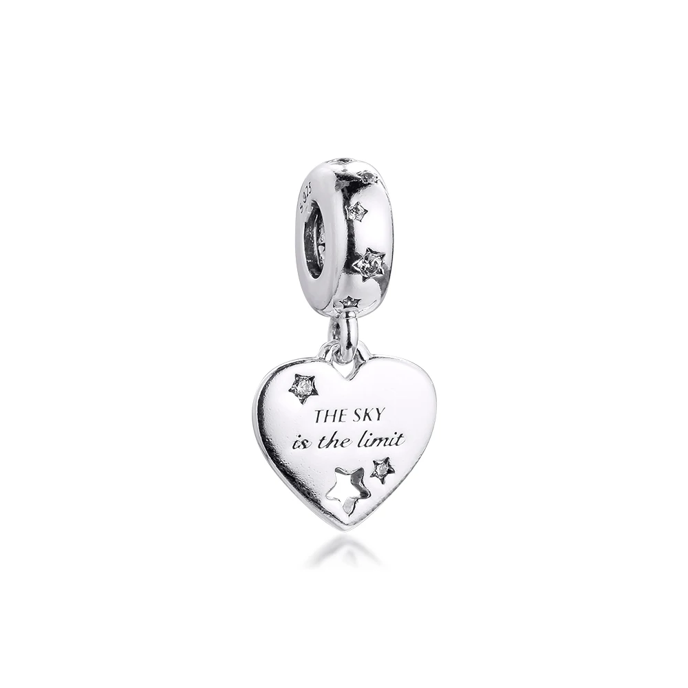 Congratulations Heart & Stars Dangle Charm 925 Sterling Silver Pendant 2021 Bracelets Sparkling Beads for Jewelry Making