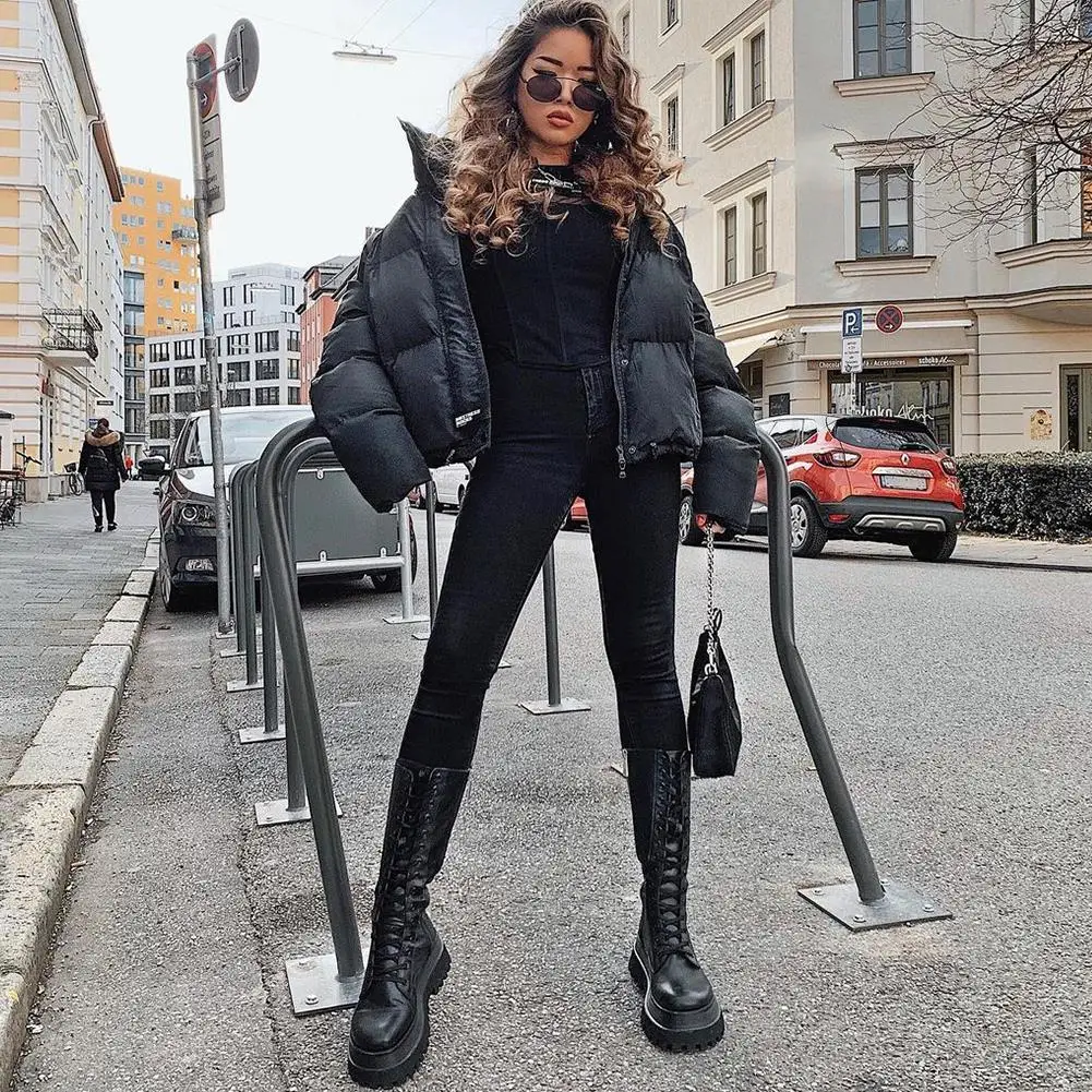 DoraTasia INS Hot Brand New 2021 Autumn Winter Female Mid Calf Boots Platform Motorcycle Boots Women Goth Fashion Chunky Shoes