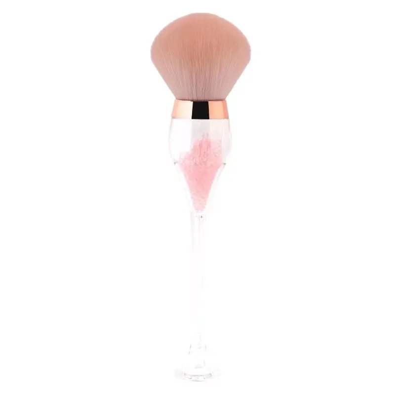 Luxury Wine Glass Make up Brush Soft Nail Art Cleaning Dust Brush Manicure Tool Cosmetic Blush Powder Facial Brush