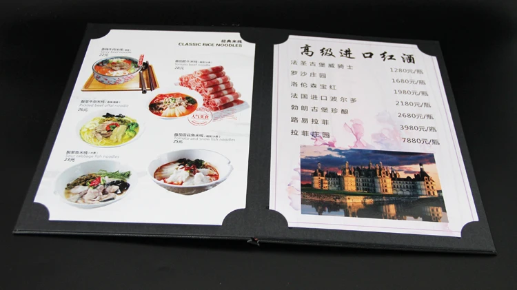 10PCS Restaurant Menu Folder Customised, small MOQ menu folder for hotel