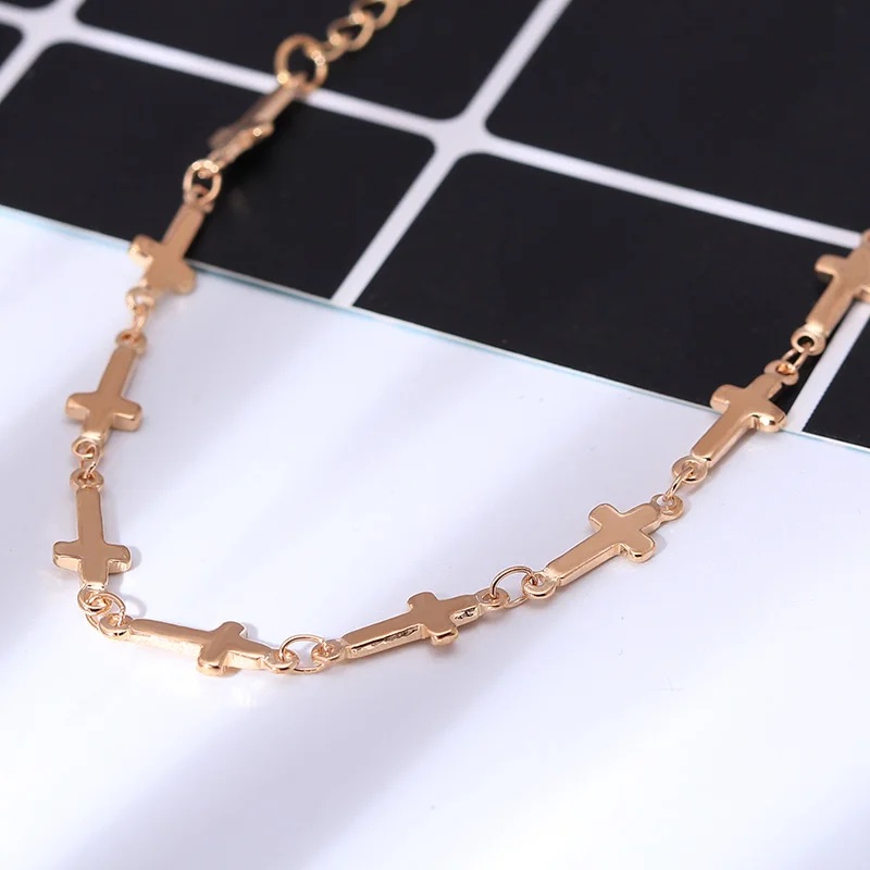 الصليب الصغيرة أساور للنساء 2 اللون عيد الحب أسلوب بسيط Charms المجوهرات