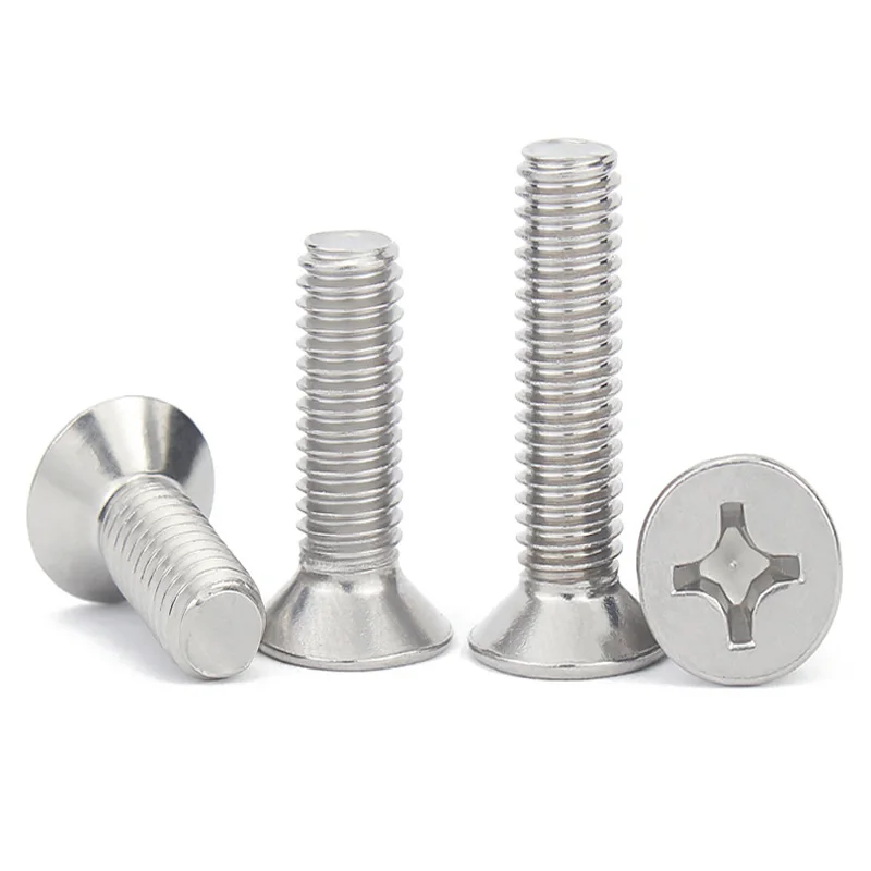 10pcs 1/4-20 UNC US Coarse Thread 304 A2-70 Stainless Steel Cross Recess Phillips Flat Countersunk Head Screw Bolt L=3/8"-3"