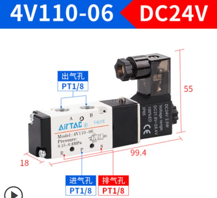 Válvula Solenoide de Garra Mecânica Adaptadora Flexível Pneumática