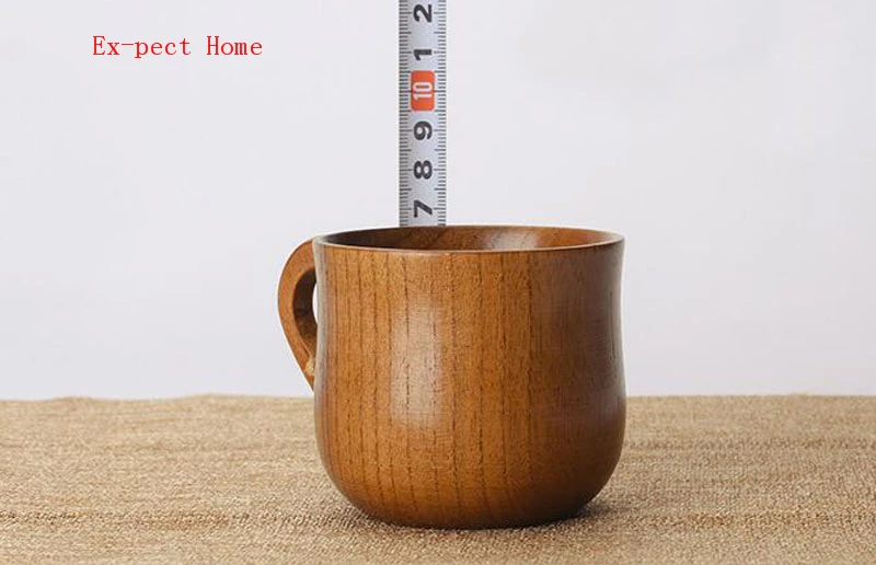 200pcs/lot Chinese Style Natural Jujube Wooden Tea Cups Wooden Handgrip Cups Drinkware Kitchen Accessories 7.5*6.8cm