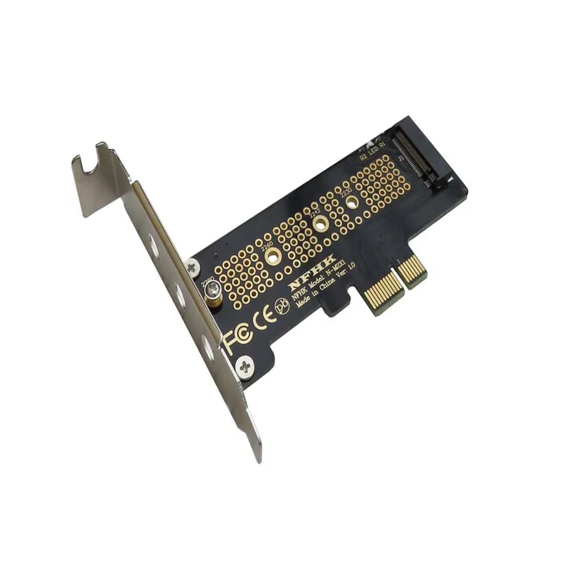 Half-height bracket NVMe PCIe M.2 NGFF SSD to PCIe x1 riser card PCIe x1 to M.2