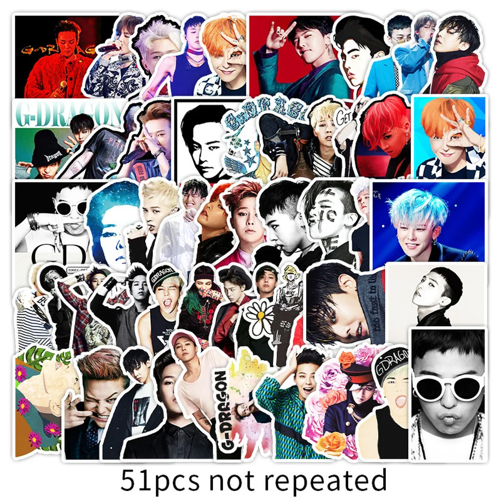 10/51Pcs Cute Self-made GD Superstar idol BIGBANG Scrapbooking Stickers Decorative Sticker DIY Photo Albums 2021