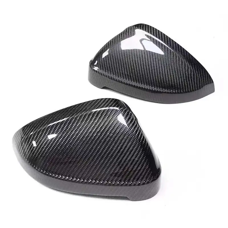 Substituição Estilo Real Carbon Fiber Car Wing Mirror Capas, Tampa de Vista Traseira, Estilo do carro, Audi A4 S4 RS4 B9 A5 S5 RS5