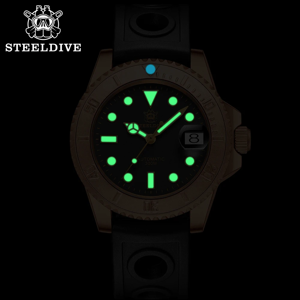 SD1953S New Arrival 2020 Steeldive Brand Bronze Dive Watch BGW9 Blue Lume 20ATM Mens Automatic Diving Watch NH35