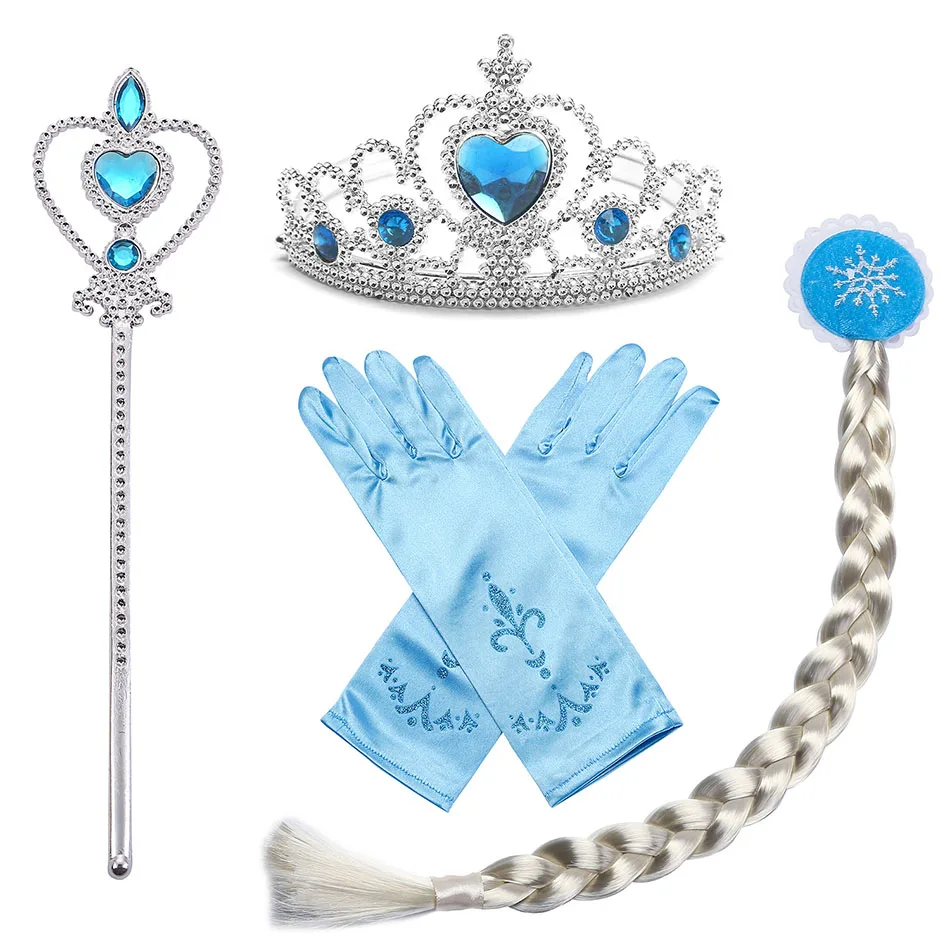 Little Kids Headwear Accessories Girl Halloween Party Cosplay toy Crown Gloves Magic Wand Hairpin Wig Children Christmas Present