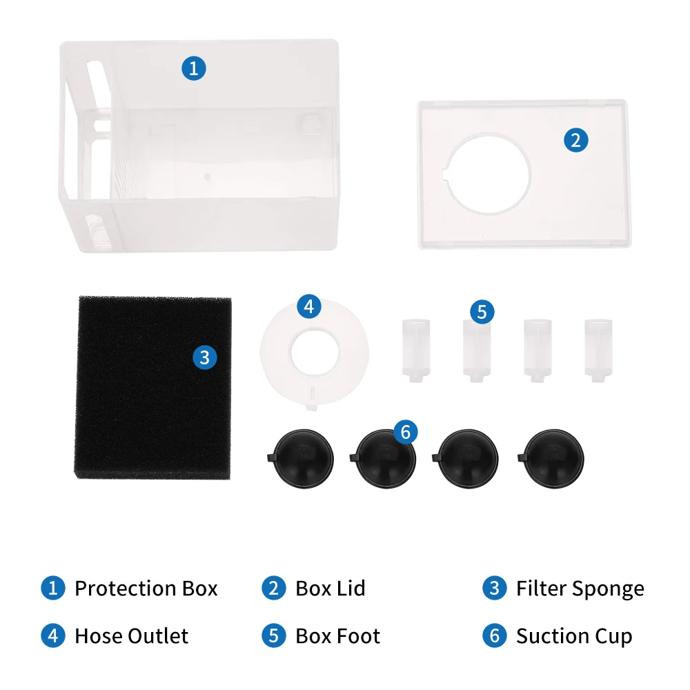 Fish Tank Water Pump Protection Box Increase Height Filter Acrylic Box Sand Prevention Shock Absorption For Aquarium