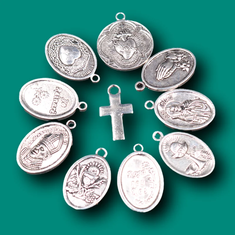 20pcs Mix Virgin Mary/Saint Michael/Holy Father/Holy Child/Holy Heart/Pontiff Pendant DIY Charms Christian Jewelry Crafts Making