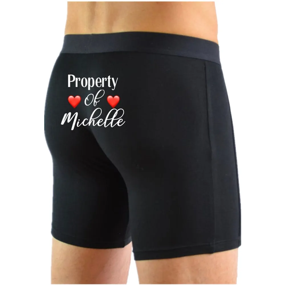 Customize Property Of Boxers - Husband Gift for Him - Boyfriend Valentine's day Gift Underwear - Anniversary Gift - Mens Boxers