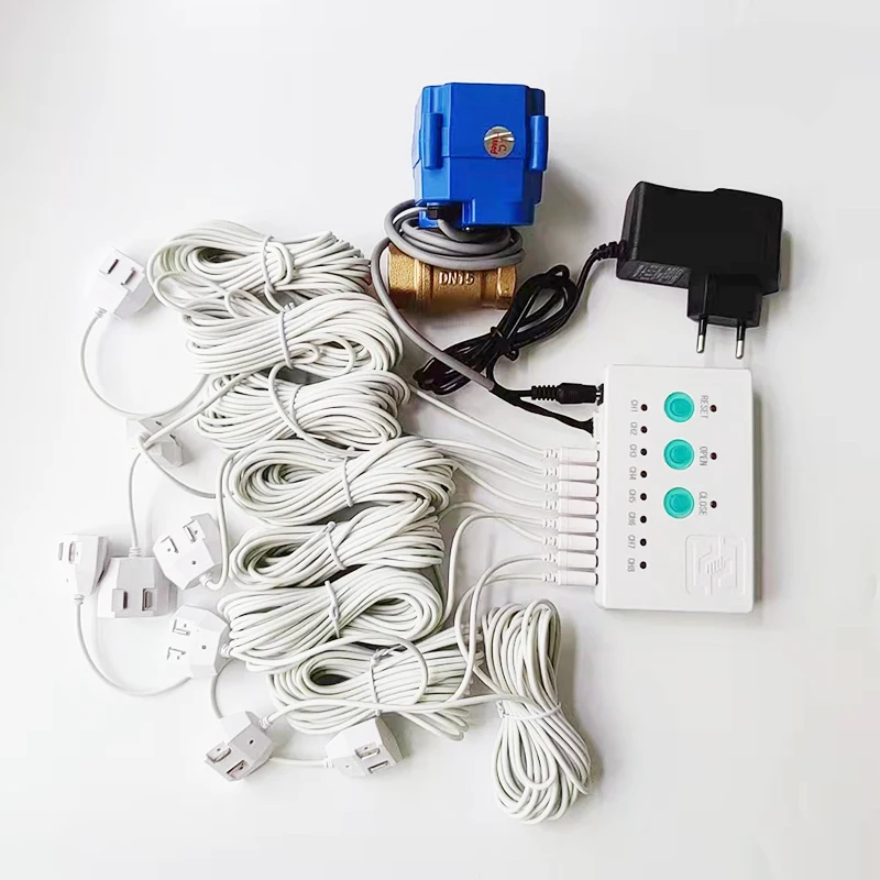 Popular In Russia  WLD-808 (1pc DN15 / DN20 / DN25 Valve) Water Leakage System 8pcs Water Sensor Cables for Home Leaks Securtity