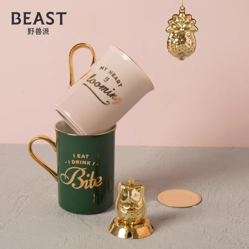 

|THEBEAST Nordic ins/brutalist bone porcelain mug of coffee cups) glass wedding gift